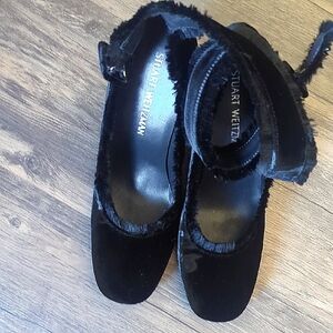 Stuart Weitzman Black Mary Jane Suede Pump